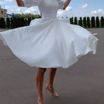 White Dress with Hollow Back Design