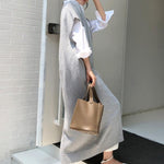 Knitting Loose V-Neck Sleeveless Long Dress
