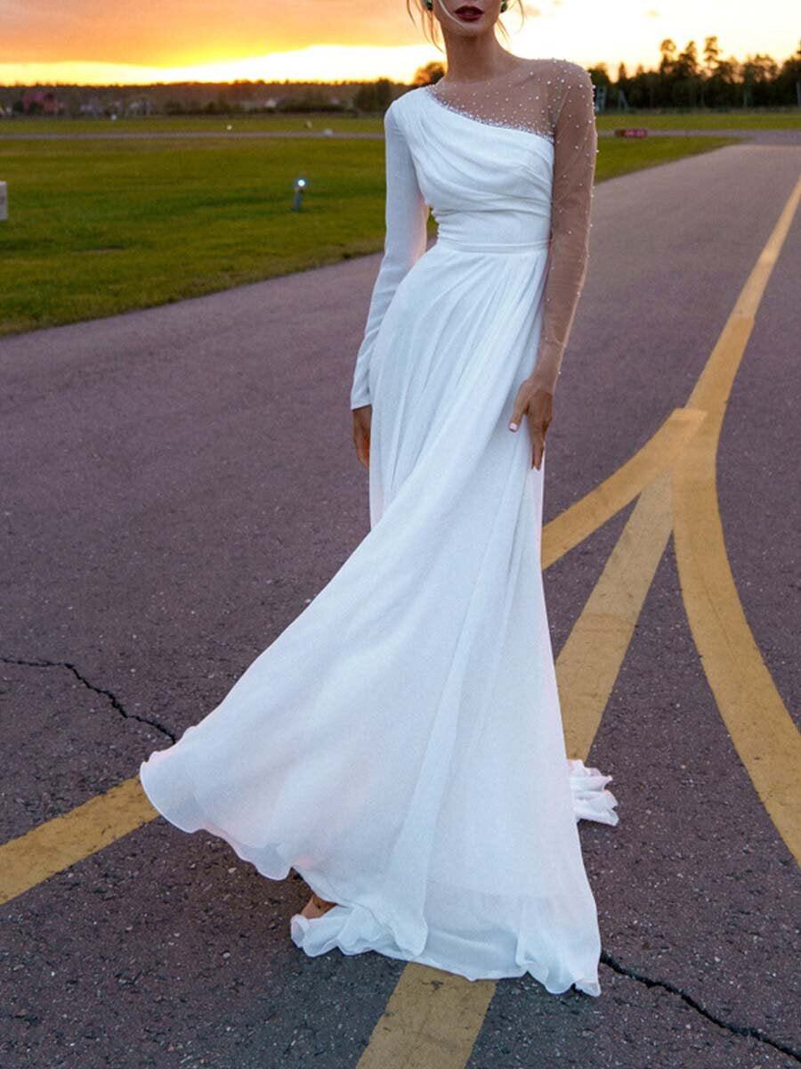 Fashionable Temperament Beaded Long Dress