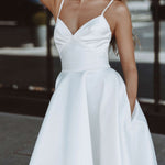 V-neck strap A-line dress