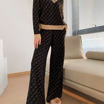 Temperament Double-sided Jacquard Sweater Two-piece Suit