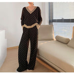 Temperament Double-sided Jacquard Sweater Two-piece Suit