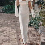 Drop Shoulder Pearl Strap Temperament Dress