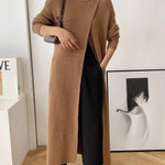 Slim-fit Sweater with High Neck Long Skirt and Pullover