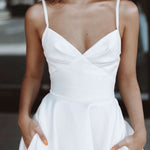 V-neck strap A-line dress