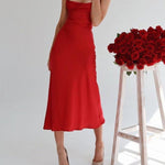 Long Satin Sling Slim-fit Dress