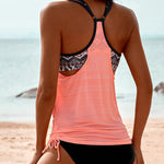 Side Ruched Splicing Two-Piece Tankini Set