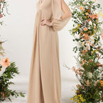 A-Line Sweep-Brush Train Chiffon Bridesmaid Dress