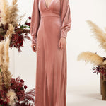 Sheath-Column Floor Length Velvet Bridesmaid Dress