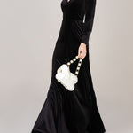 Sheath-Column Floor Length Velvet Dress