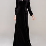 Sheath-Column Floor Length Velvet Dress