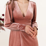 Sheath-Column Floor Length Velvet Bridesmaid Dress