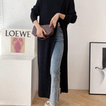 Slim-fit Sweater with High Neck Long Skirt and Pullover