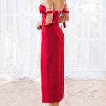 Solid color split dress