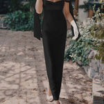 Drop Shoulder Pearl Strap Temperament Dress
