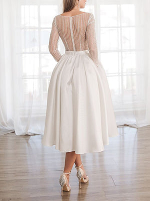Shiny and elegant A-line midi dress
