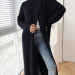 Slim-fit Sweater with High Neck Long Skirt and Pullover