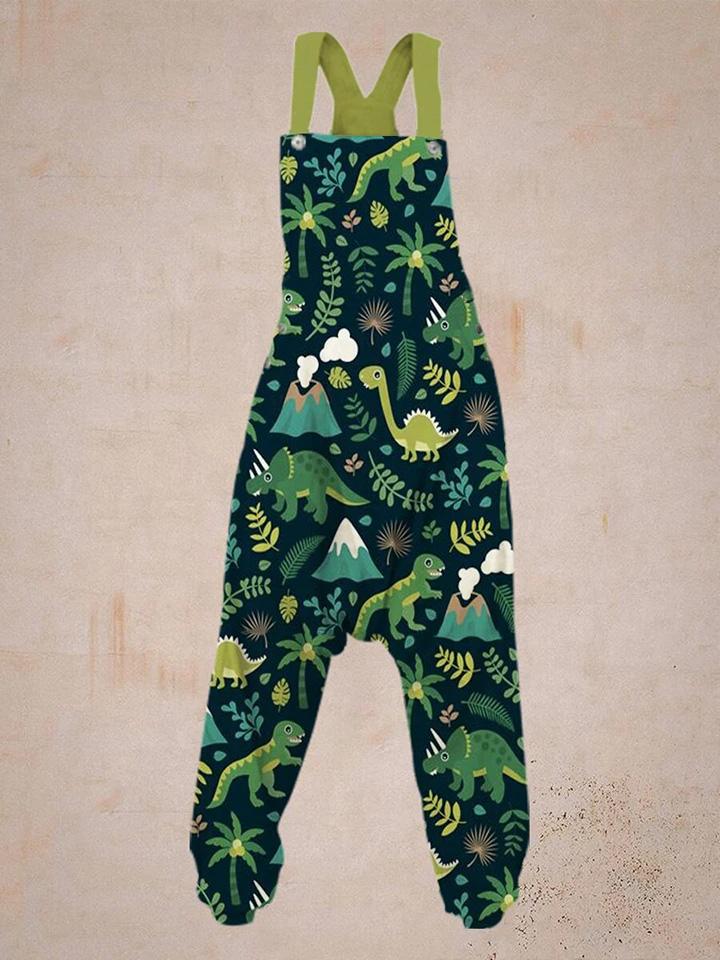 Women's Dinosaurs Print Sleeveless Harem Jumpsuit