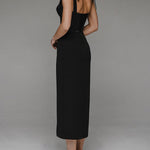 Solid color split dress