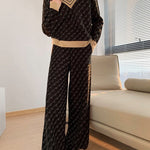 Temperament Double-sided Jacquard Sweater Two-piece Suit