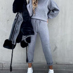 Casual Solid Color High Collar Pencil Pants Suits