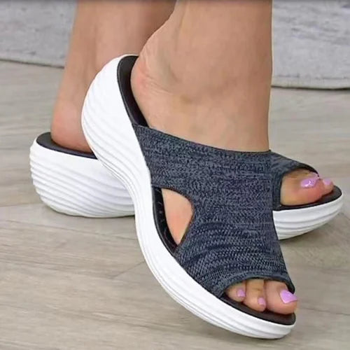 🔥SUMMER HOT SALE⚡Knitted wedge sports corrective sandals